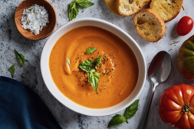 Roast Sweet Potato, Tomato & Harissa Soup