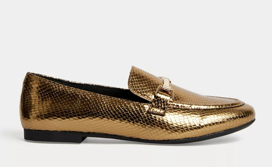 Fabulous gold loafers from M&S